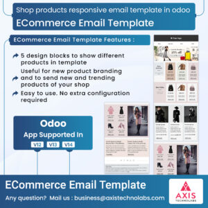 ECommerce Email Template, Shop products responsive email template in odoo