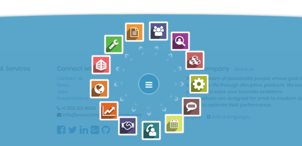 Footer floating menu odoo module